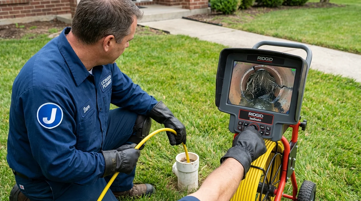 Sewer camera inspection being performed by Johns Plumbing LLC in Mohave Valley